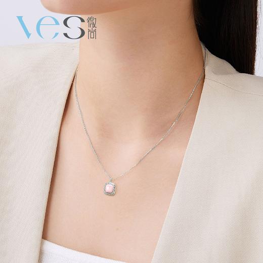 天然胭脂螺方形银925套链 商品图3