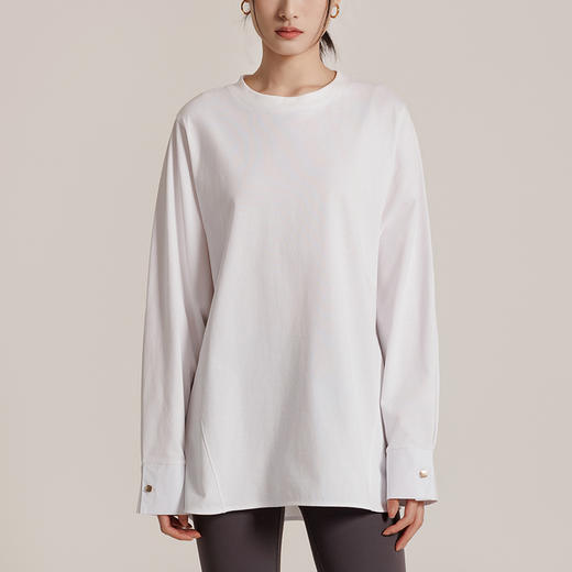 weyo女装休闲通勤风长款T恤拼接衬衫袖口880020 商品图0
