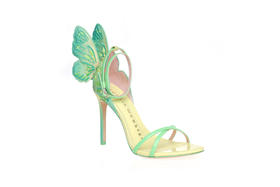 豪麟名鞋SOPHIA WEBSTER女鞋凉鞋织物+牛移膜革SSS24014L绿色