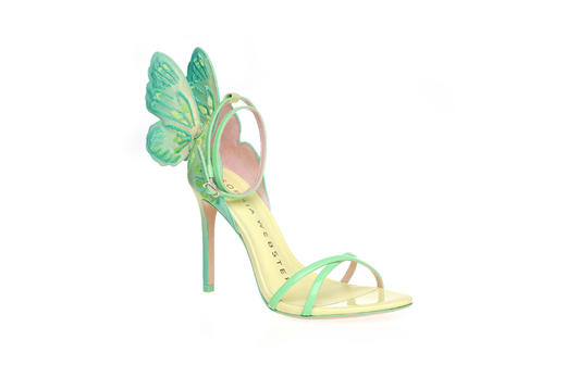 豪麟名鞋SOPHIA WEBSTER女鞋凉鞋织物+牛移膜革SSS24014L绿色 商品图0