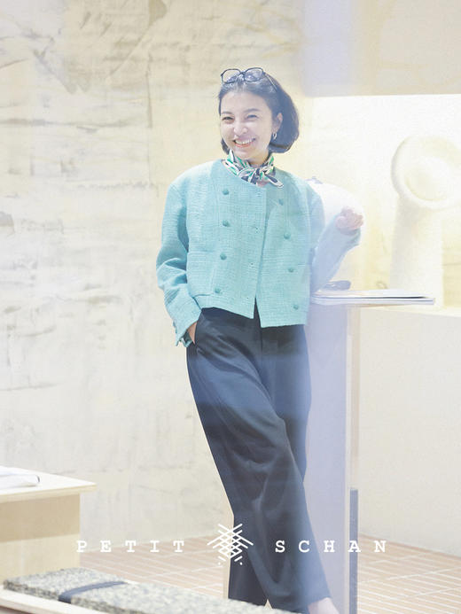 PETIT SCHAN小闪 CLO#183 spring turquoise 春日青 法式箱型肌理感秋冬外套 商品图2