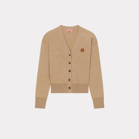 KENZO 高田贤三 女士小海棠花徽章刺绣针织开衫 驼色 FD52 CA383 3LB 87