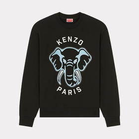 KENZO 高田贤三 男士大象”徽标刺绣运动卫衣 黑色 FE55 SW188 4MF 99J