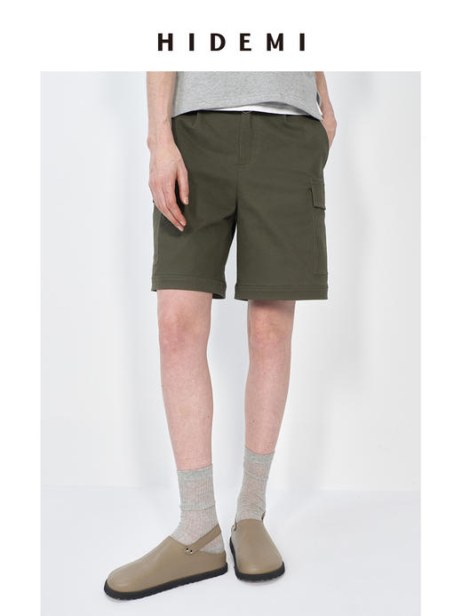 HIDEMI 小男孩系列春日新款女口袋工装感水洗斜纹棉导演马甲外套裤子短裤套装 商品图4