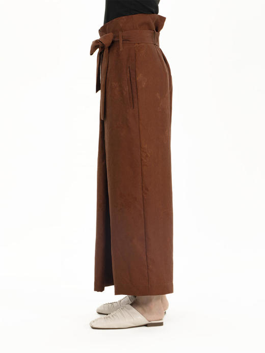 盛唐牡丹 |红云纱斜扣腰带阔腿裤 商品图3