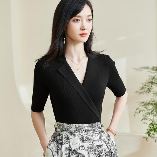 剩S/M/L/XL 【气质针织衫】2026春季新款时尚知性优雅修身显瘦上衣 商品图2