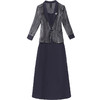QYM-MWC22拼结假两件连衣裙黑灰色中年女装气质优雅中长款长袖修身裙 商品缩略图4