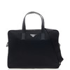 【一】PRADA 普拉达 男士 Re-Nylon 再生尼龙 Saffiano 皮革珐琅金属三角形徽标公文包 黑色 2VE368 2DMH F0002 XOM 商品缩略图0