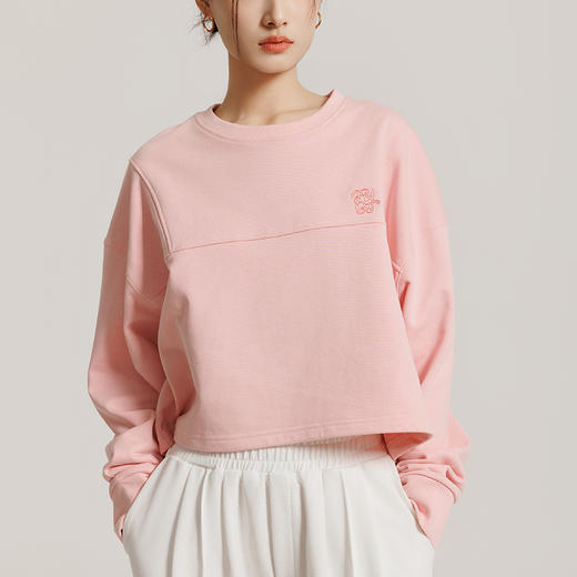 weyo女装圆领长袖短款百搭休闲卫衣880017 商品图0