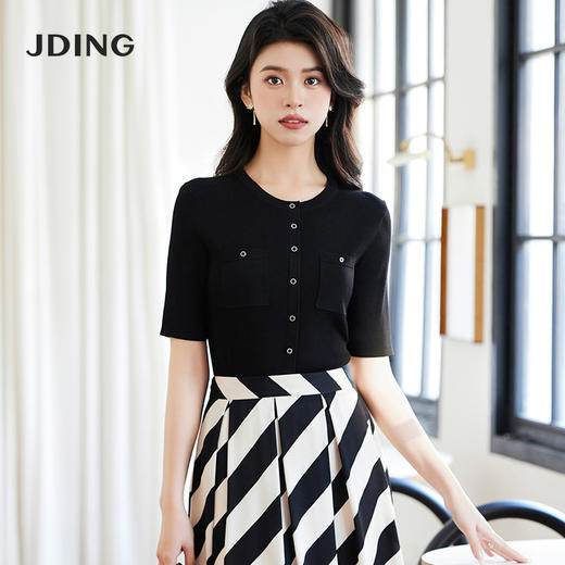 【商场同款】CJKJ314 “醋纤针织衫”   经典H廓形上身自然收身 雅致小圆领 对称贴袋设计好穿显瘦 三色常穿色 职场休闲搭配基础单品 商品图13