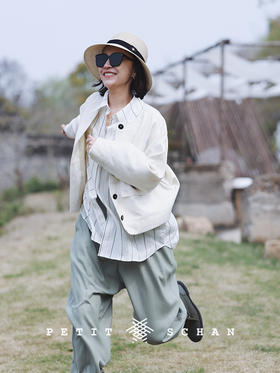 PETIT SCHAN小闪 CLO#221 Raw Jade 璞玉 人字纹提花秋冬短夹克