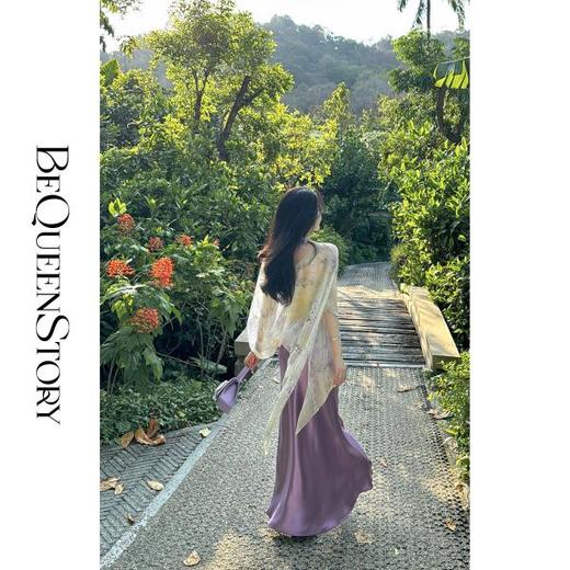 BeQueenStory【流光曲线】时尚轻奢设计感气质百搭醋酸半身裙春夏 商品图4