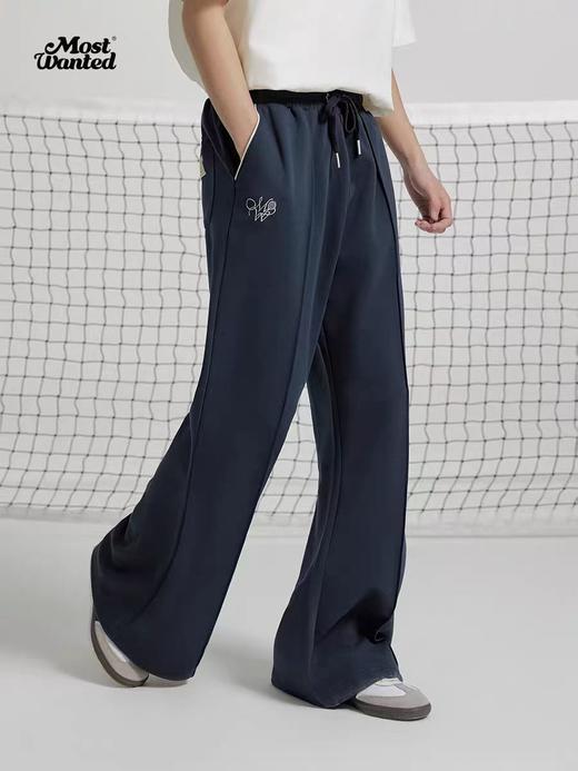 mostwantedlab彩虹/M2412015/休闲运动解构撞色包边喇叭裤灰色卫裤男女 商品图3