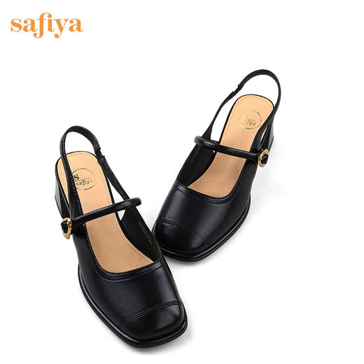Safiya/索菲娅2024春 法式复古方头后绊带浅口包头玛丽珍单鞋 SF41111415 商品图9