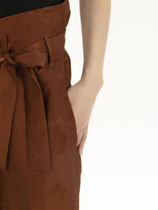 盛唐牡丹 |红云纱斜扣腰带阔腿裤 商品图9