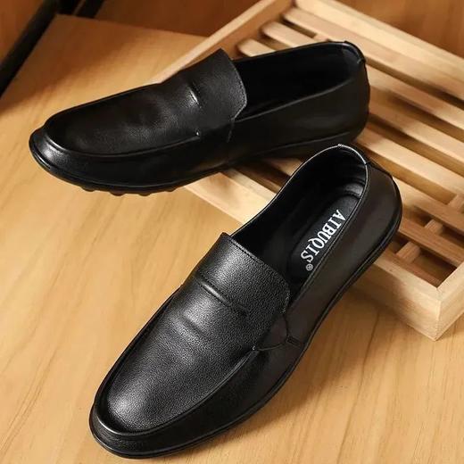 头层小牛皮 男士真皮豆豆鞋乐福鞋休闲鞋 商品图0