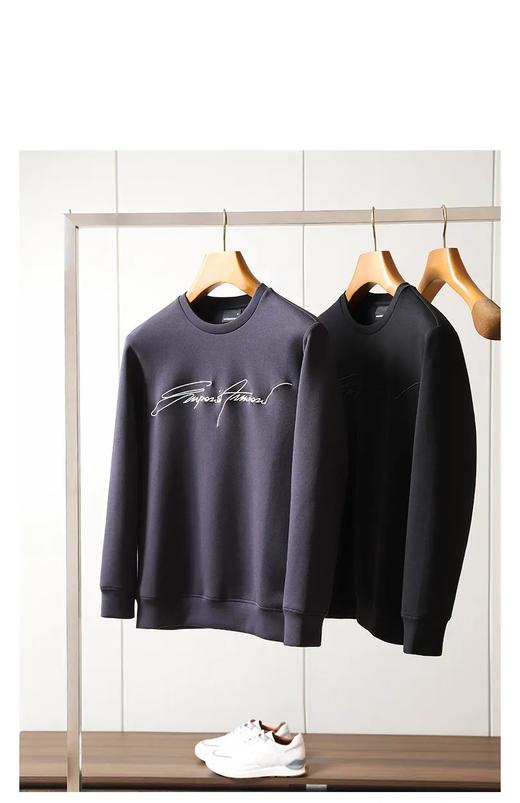 柜2600！阿玛尼同款高端奢级水柔棉~圆领卫衣 商品图0