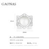 GAONAS 925银合成锆石戒指 白翠凝珠 国风白色蛋形开口戒10301JW 商品缩略图5