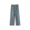 绽放087朵/2024春季经典怀旧复古简约水洗蓝宽松拖地阔腿牛仔裤 商品缩略图4