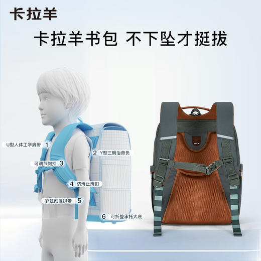 【云朵书包2.0PLUS版】卡拉羊六维防下坠小学生3-6年级20L云朵书包   万物生 CX2678 商品图6
