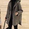 雀说 外套女早春格子宽松连帽显瘦毛呢大衣4ZF-022605 商品缩略图3