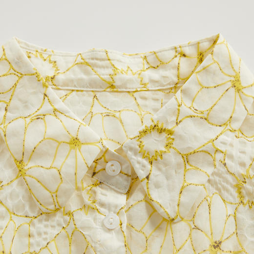 谜底碎花衬衫分袖女2024夏新款文艺风百搭宽松印花衬衣246MC9007 商品图3