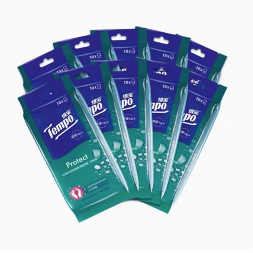 得宝 卫生清洁湿巾独立便携装湿巾10片×10包 共100片 商品图0