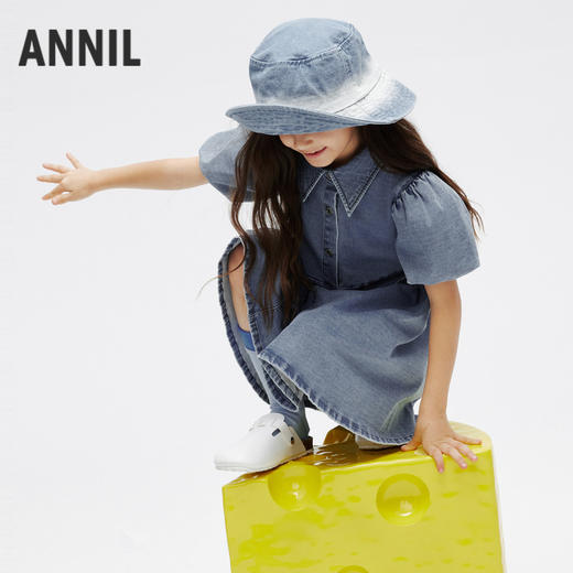 女童软牛仔连衣裙新款夏甜美弹力宽松透气挺括时尚安奈儿童装EG423041 商品图2