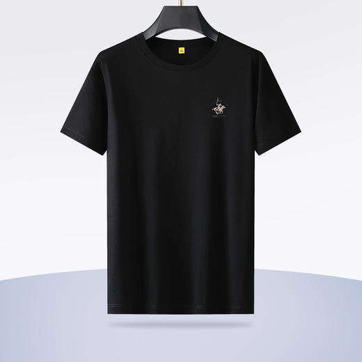 【轻奢液氨棉】【新款DG】大依优型大码短袖T恤圆领胸前印花加肥加大男士大号弹力透气舒适半袖夏装 商品图1