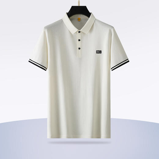 【100%丝光棉】【新款DG】大依优型大码短袖Polo衫胸前印花珠地网眼翻领加肥加大男士大号弹力透气舒适半袖夏装 商品图1