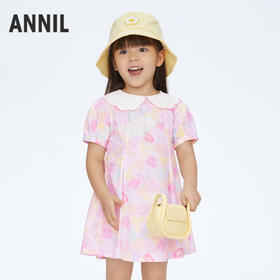 【实体店同款】女童纯棉印花短袖连衣裙裙子新款安奈儿童装XG413623
