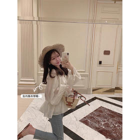 金蘑菇菇  巴黎人序曲/ 重磅天丝浪漫法式衬衫 V领收腰设计感衬衫