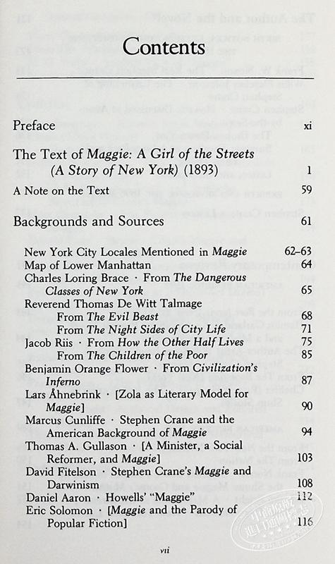 【中商原版】诺顿文学解读系列 街头女郎玛吉 英文原版 Maggie A Girl of the Streets STEPHEN CRANE 经典名著 商品图5