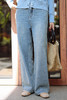 绽放087朵/2024春季经典怀旧复古简约水洗蓝宽松拖地阔腿牛仔裤 商品缩略图5