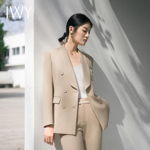 IWY/西装套装卡其色2024新款阔腿裤正装两件套高端经理工作服正装C14106+P34106 商品图1