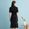 EITIE爱特爱气质通勤V领收腰显瘦鱼尾黑色衬衫连衣裙2024夏季新款B2407342 商品缩略图4