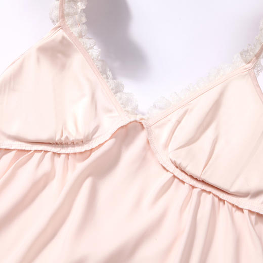 都市丽人生活家居春夏睡衣女冰雪丝家居服有罩杯薄款吊带短裤女士丝质套装LH42D7 商品图6