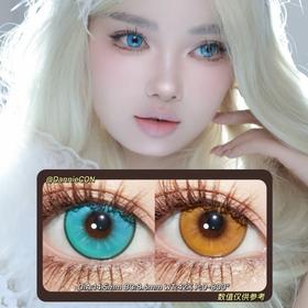 DOYA月抛·奢靡金&贝母蓝·14.5mm 0-800度(无525/575)·中间透明区(光学区域)较小对视线有影响 介意者慎买