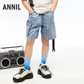 男童莱赛尔软牛仔中裤裤子夏季新款安奈儿童装EB426120