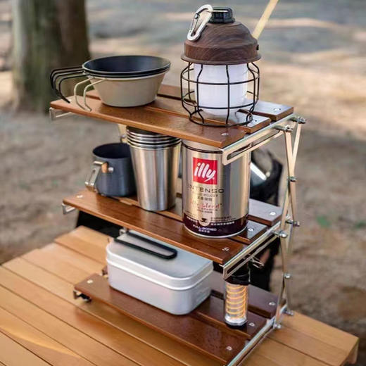 芊陌鸟户外-橡木折叠置物架KY2022A120622 商品图0