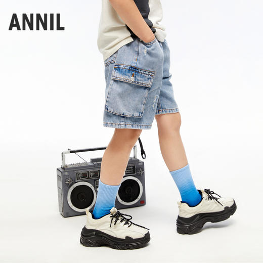 男童莱赛尔软牛仔中裤裤子夏季新款安奈儿童装EB426120 商品图1