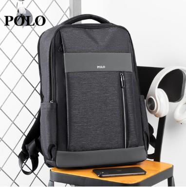 POLO 男士双肩包时尚潮流防溅水尼龙背包大容量电脑包学生高中书包 商品图6