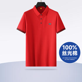 【100%丝光棉】【新款DG】大依优型大码短袖Polo衫胸前印花珠地网眼翻领加肥加大男士大号弹力透气舒适半袖夏装