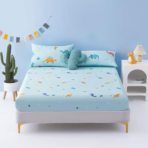 水星家纺远古龙全棉抗菌印花床笠 远古龙全棉抗菌印花床笠  商品图6