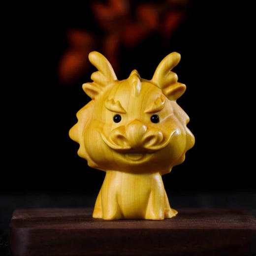 Q版开心龙°黄杨木摆件 商品图0