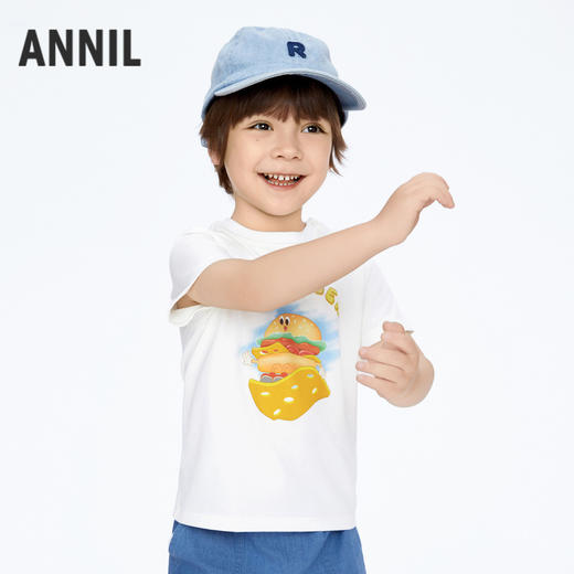 男童亲肤弹力圆领短袖针织衫新款安奈儿童装实体店同款XB411598 商品图2