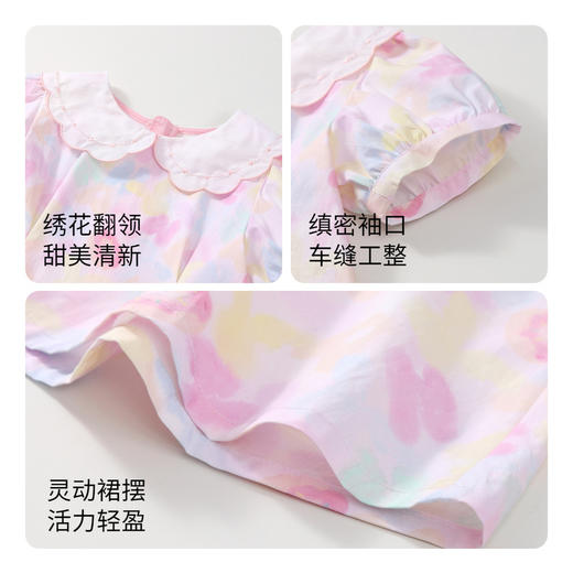 【实体店同款】女童纯棉印花短袖连衣裙裙子新款安奈儿童装XG413623 商品图4