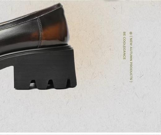 百丽学院风厚底乐福鞋女鞋2024春季新款JK鞋深口真皮单鞋 商品图3