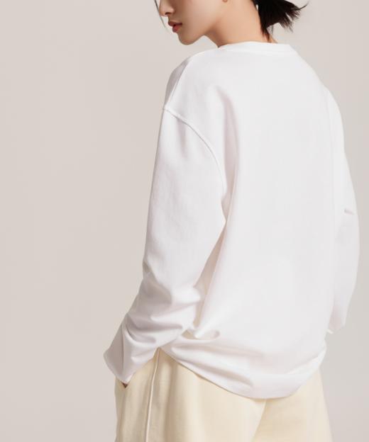 老米优品/JI简系列❤黑白2色~~ 随性松弛感《基础款口袋设计宽松长袖T》纯色圆领叠搭单穿绝绝子！ 商品图7