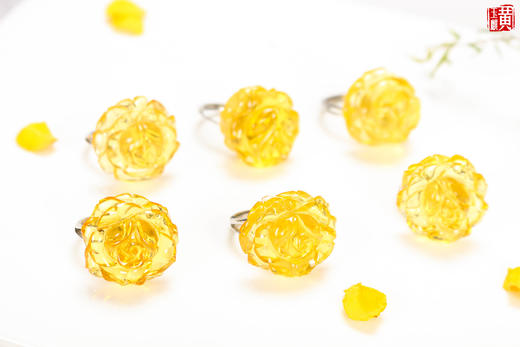 [ 思华年 ]  金珀花戒指 商品图2